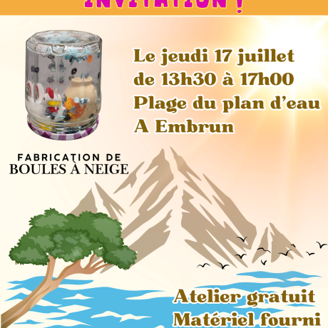 Animation plage - atelier de sensibilisation - Plage d'Embrun Animation plage - atelier de sensibilisation - Plage d'Embrun