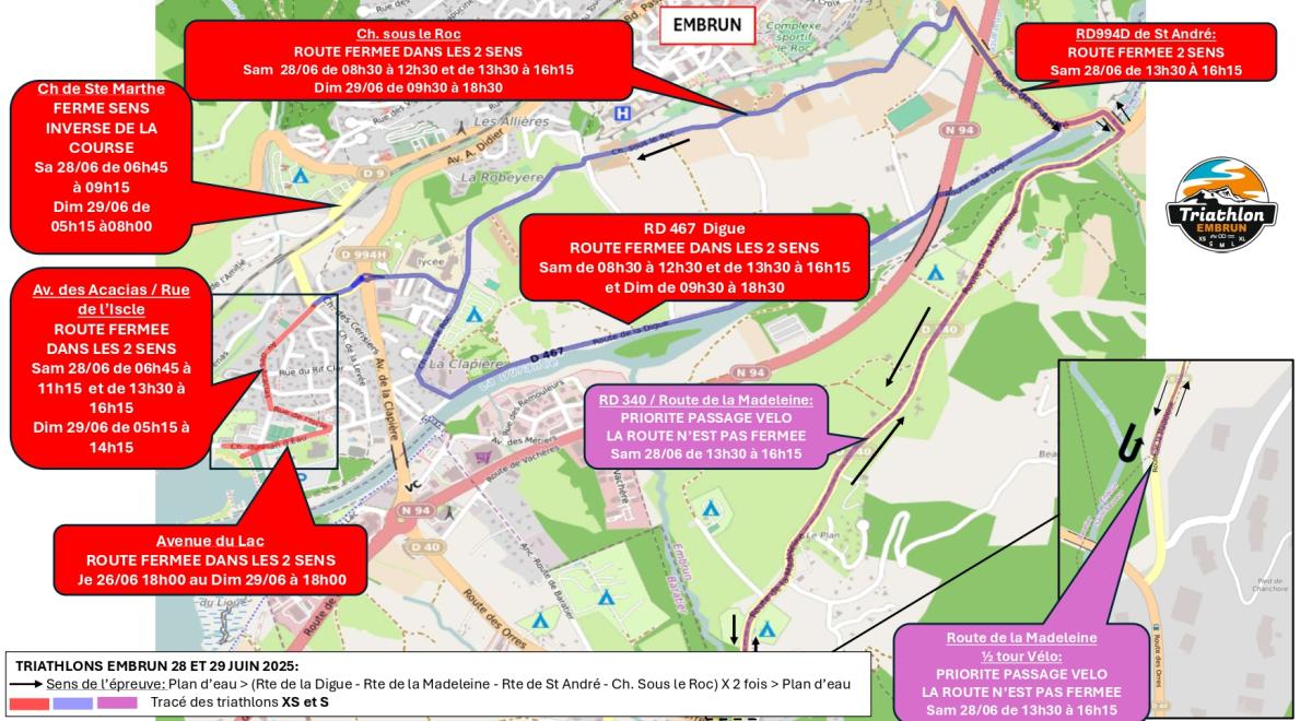 Triathlon M Embrun_Embrun - Restrictions de circulation - Triathlon M Embrun