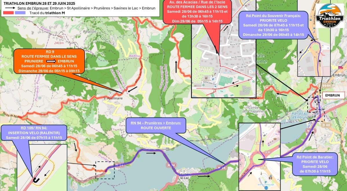 Triathlon M Embrun_Embrun - Restrictions de circulation - Triathlon M Embrun