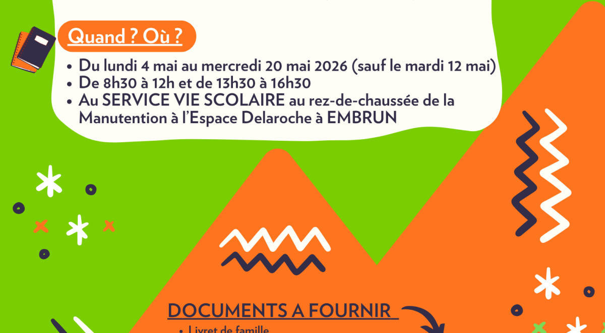 Inscriptions scolaires 2026-2027