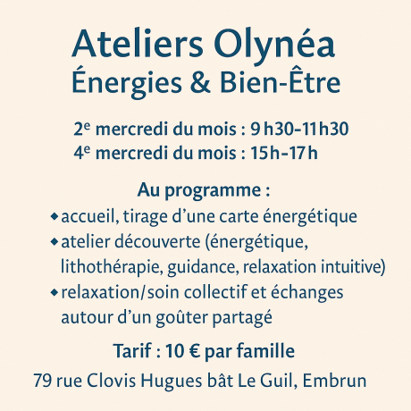 Ateliers Olynéa Énergies et Bien Être - Ateliers Olynéa Énergies et Bien Être