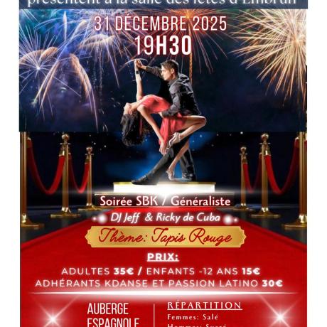 Soirée du nouvel an salsa, bachata, kizomba et généraliste._Embrun - Soirée du nouvel an salsa, bachata, kizomba et généraliste._Embrun