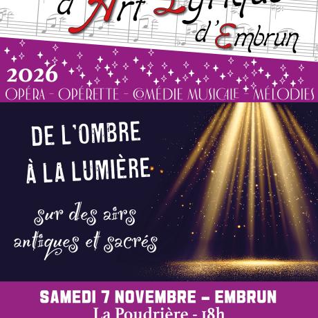 Concert "De l'ombre à la lumière" EMBRUN - Concert "De l'ombre à la lumière" EMBRUN