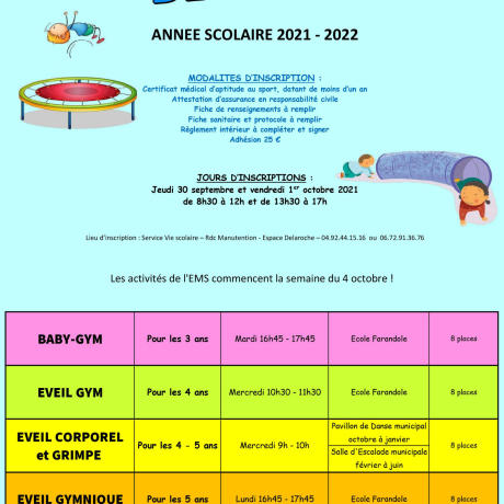 Programme école municipale des sports 2021-2022