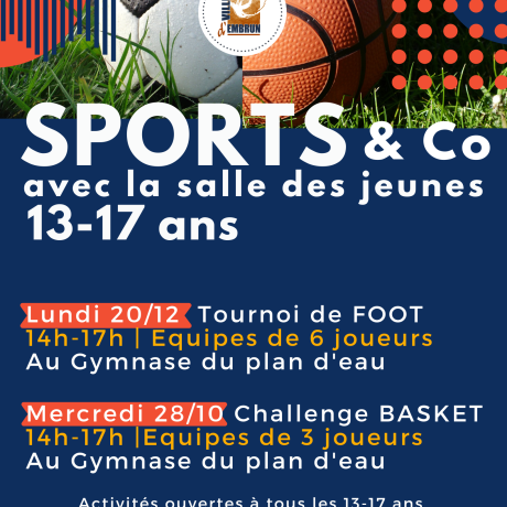 Activité Salle des Jeunes - 13/17 ans 