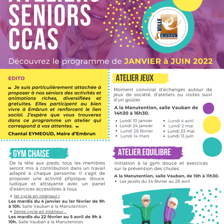 Calendrier seniors 2022