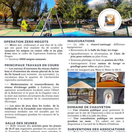 Newsletter ville embrun novembre 2021