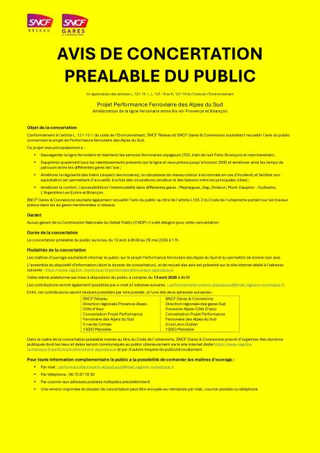 Avis de concertation