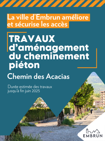 Panneau travaux acacia